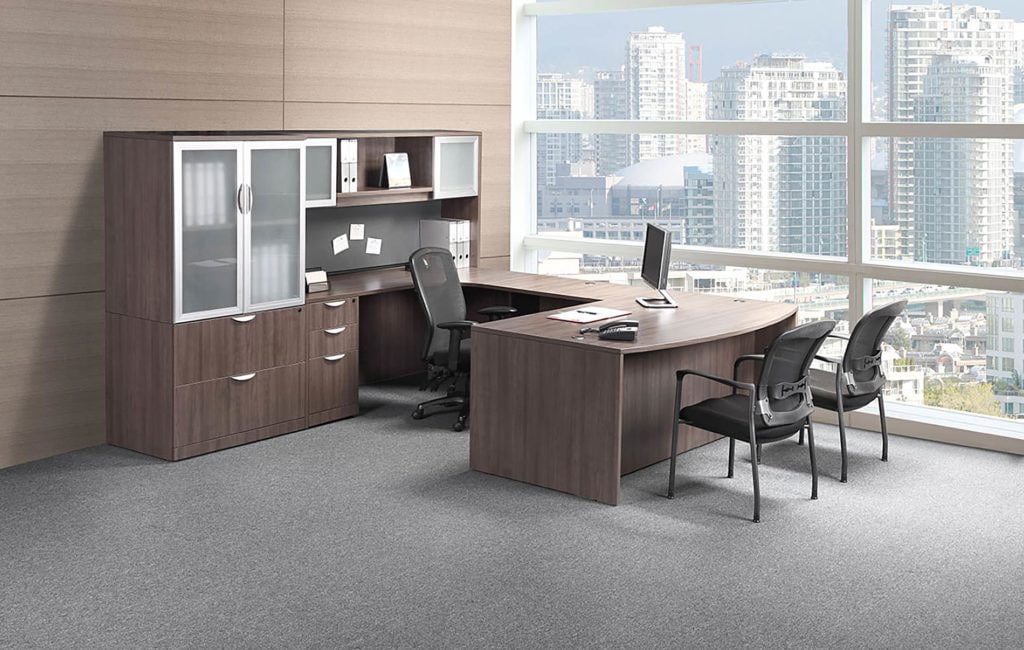 CLASSIC 71″ BOWFRONT WITH RADIUS CORNER DESK e3 Office Furniture & Interiors Halifax, Ottawa